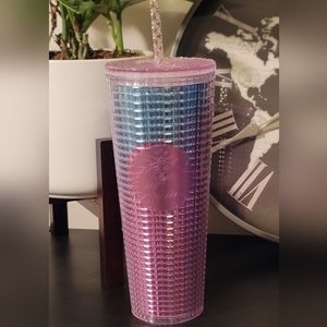 Starbucks Summer 2021 Iridescent Pink & Blue Venti/24oz Grid Tumbler BRAND NEW!!